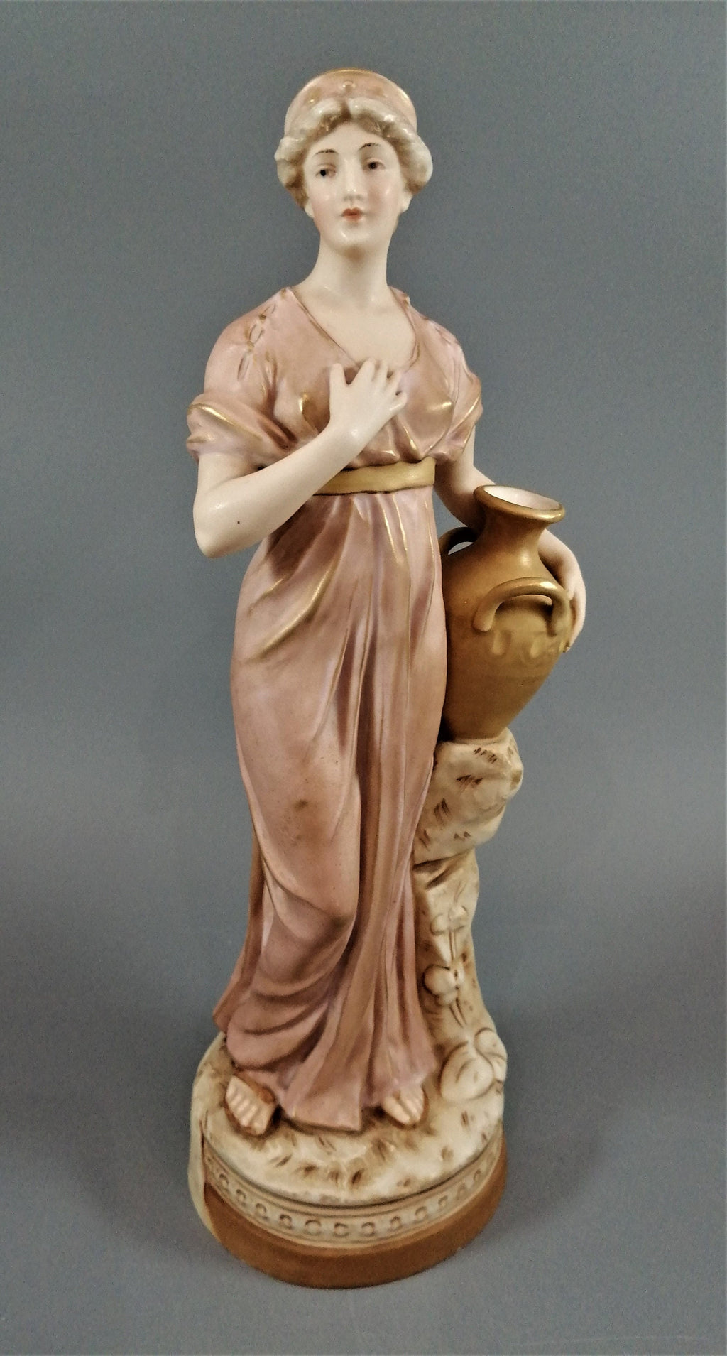 Antique Royal Dux Porcelain Figurine: Lady with Jug