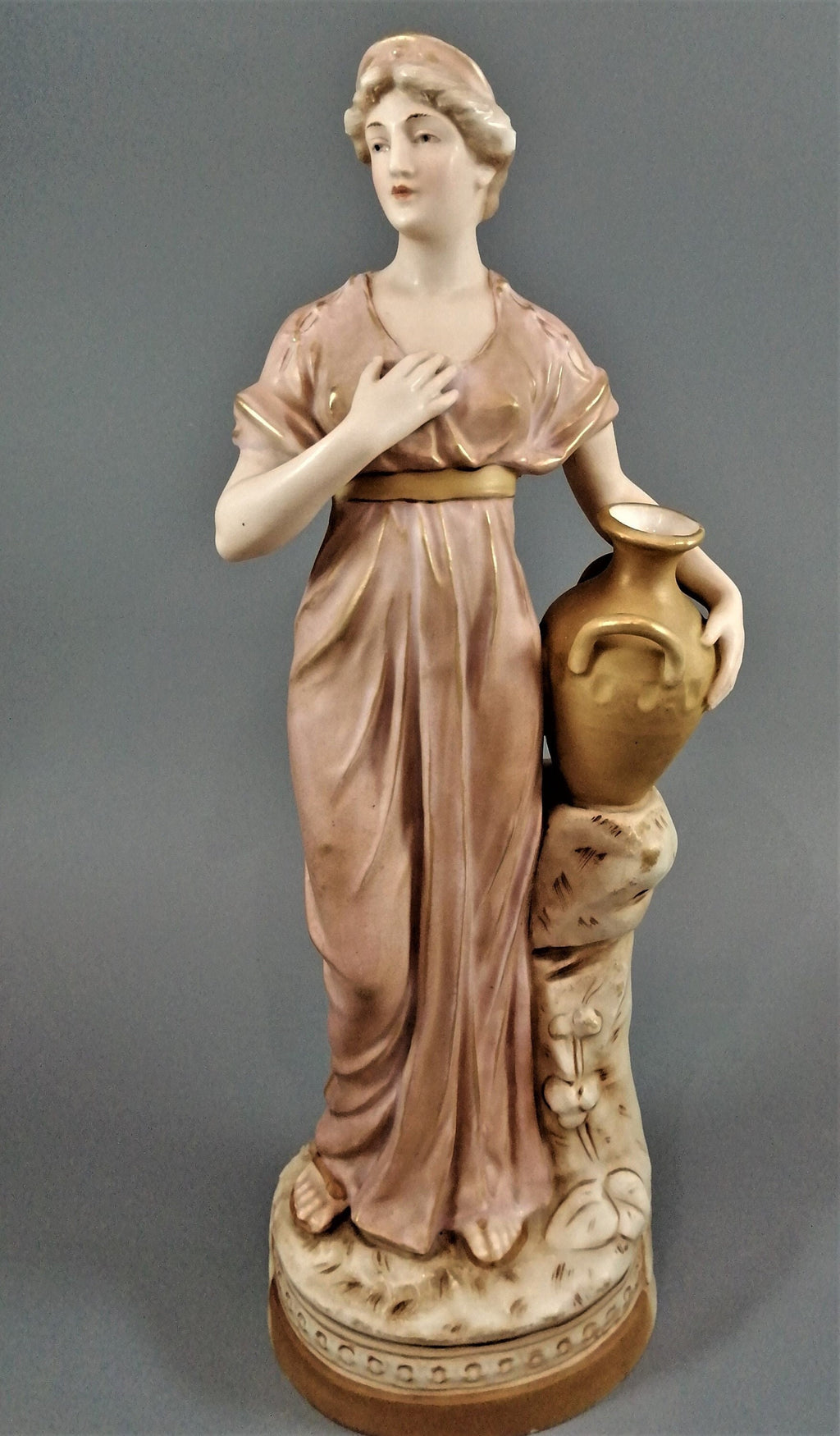 Antique Royal Dux Porcelain Figurine: Lady with Jug