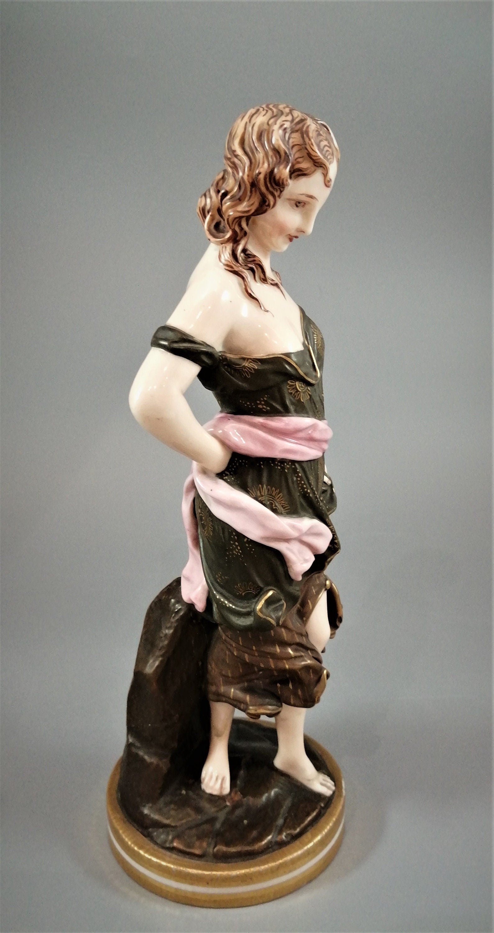 Royal Worcester 'Before the Wind' and 'Against the Wind' Figurines by James Hadley c.1876