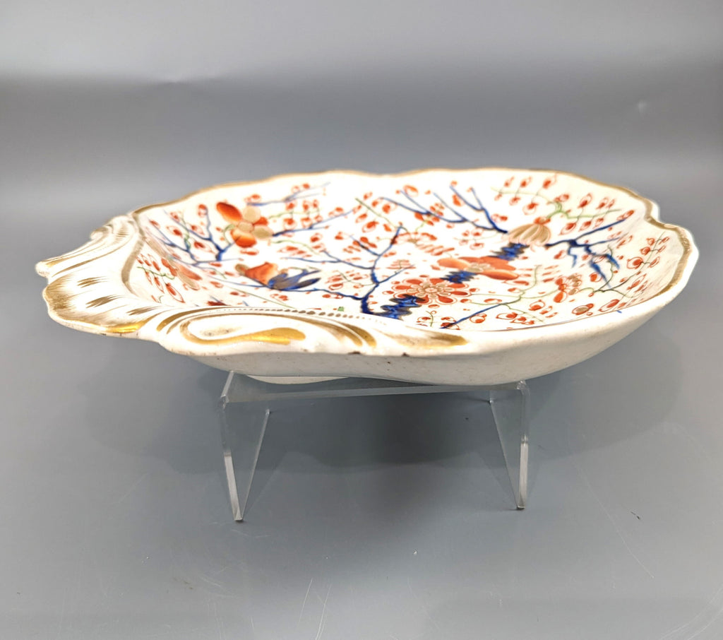 Old Derby Kakiemon style shell plate with "Two Quails" pattern,  c.1820.