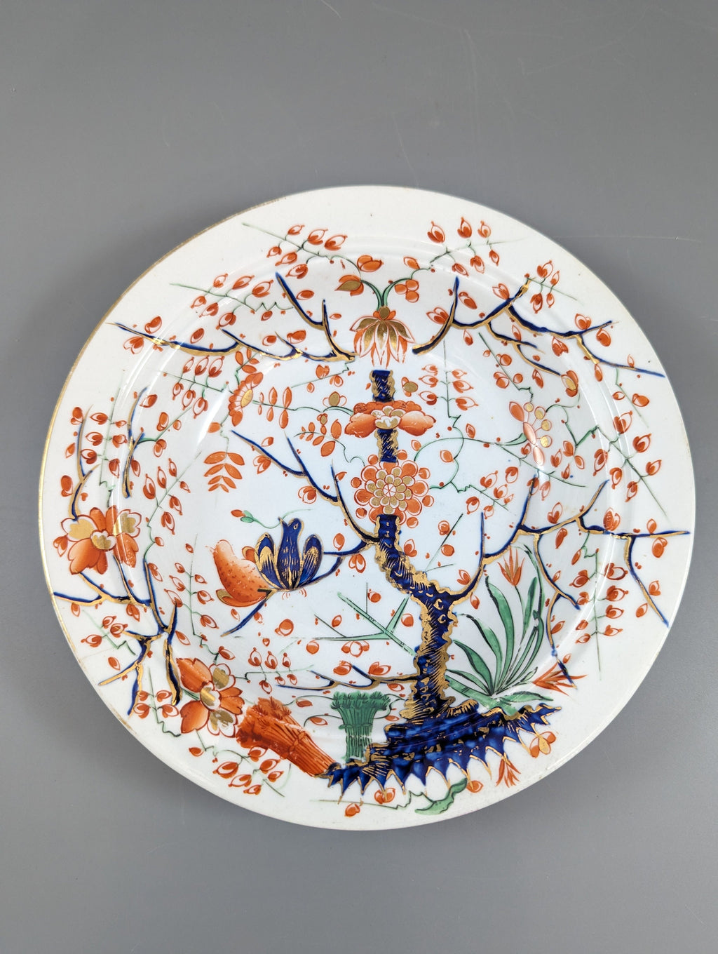 Old Derby Kakiemon style butter dish with 'Two Quails' pattern, c.1820.  Very rare