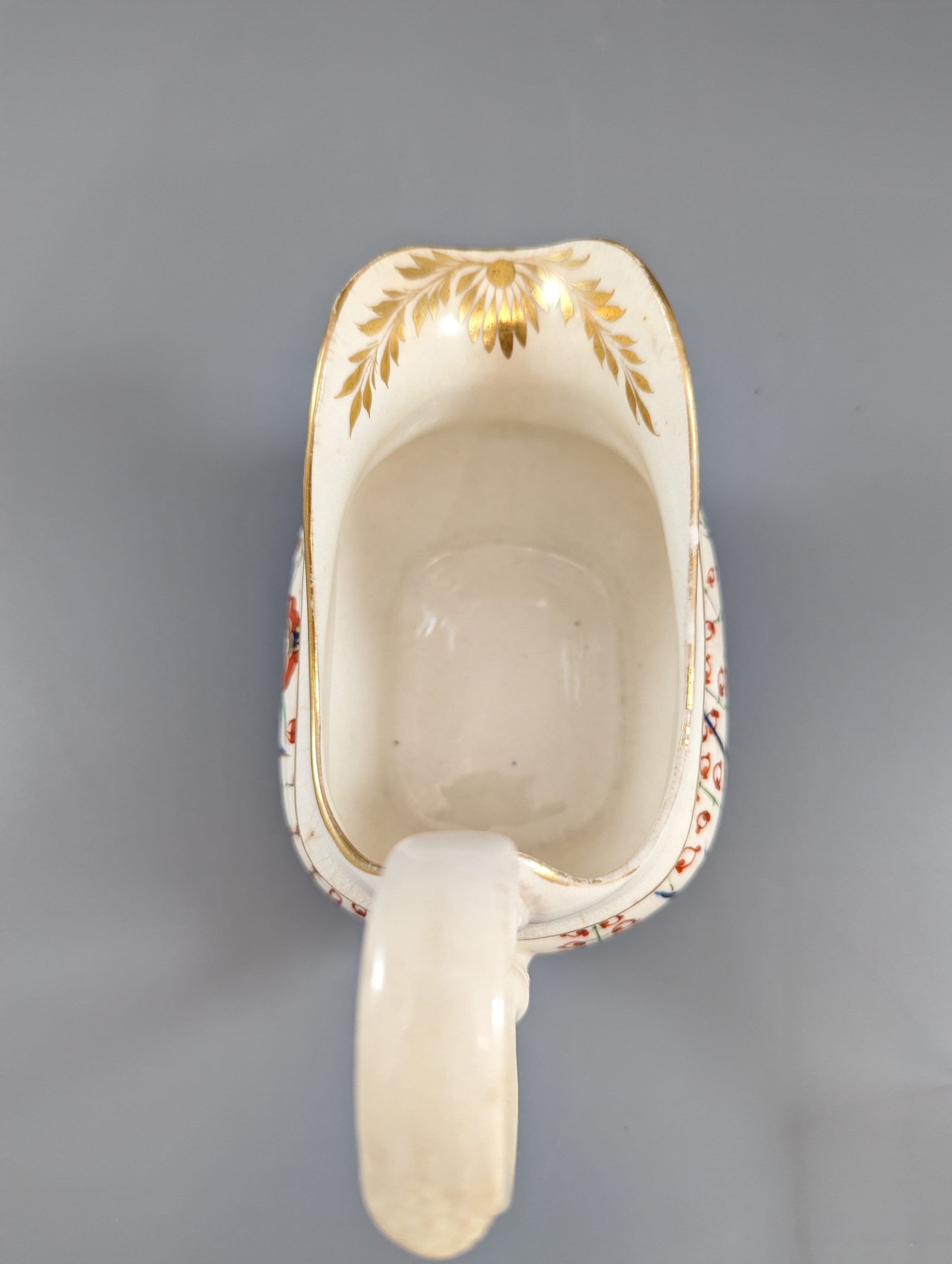Antique Derby Kakiemon style gravy (cream) jug with Two Quails pattern, ca. 1820