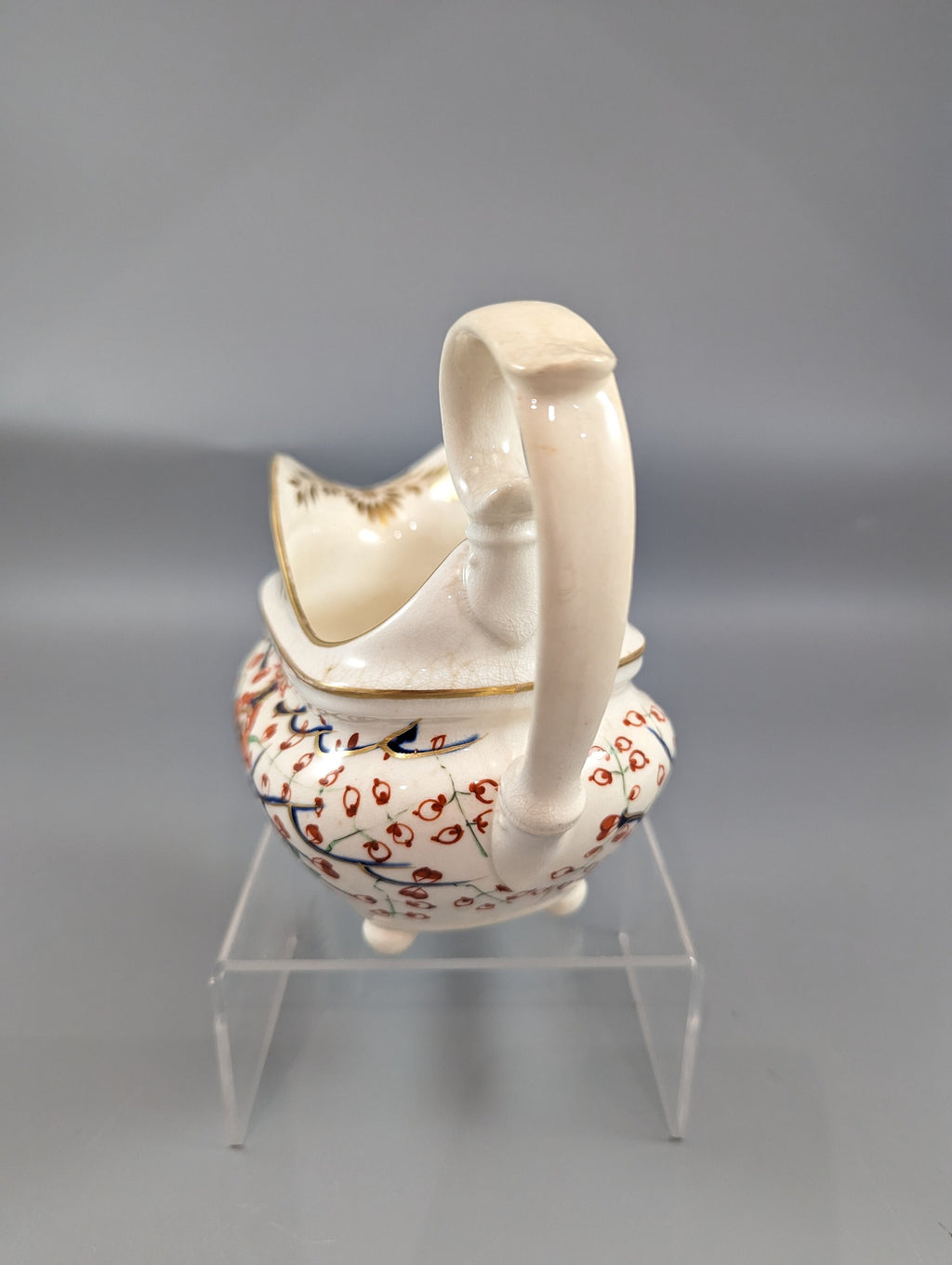 Antique Derby Kakiemon style gravy (cream) jug with Two Quails pattern, ca. 1820