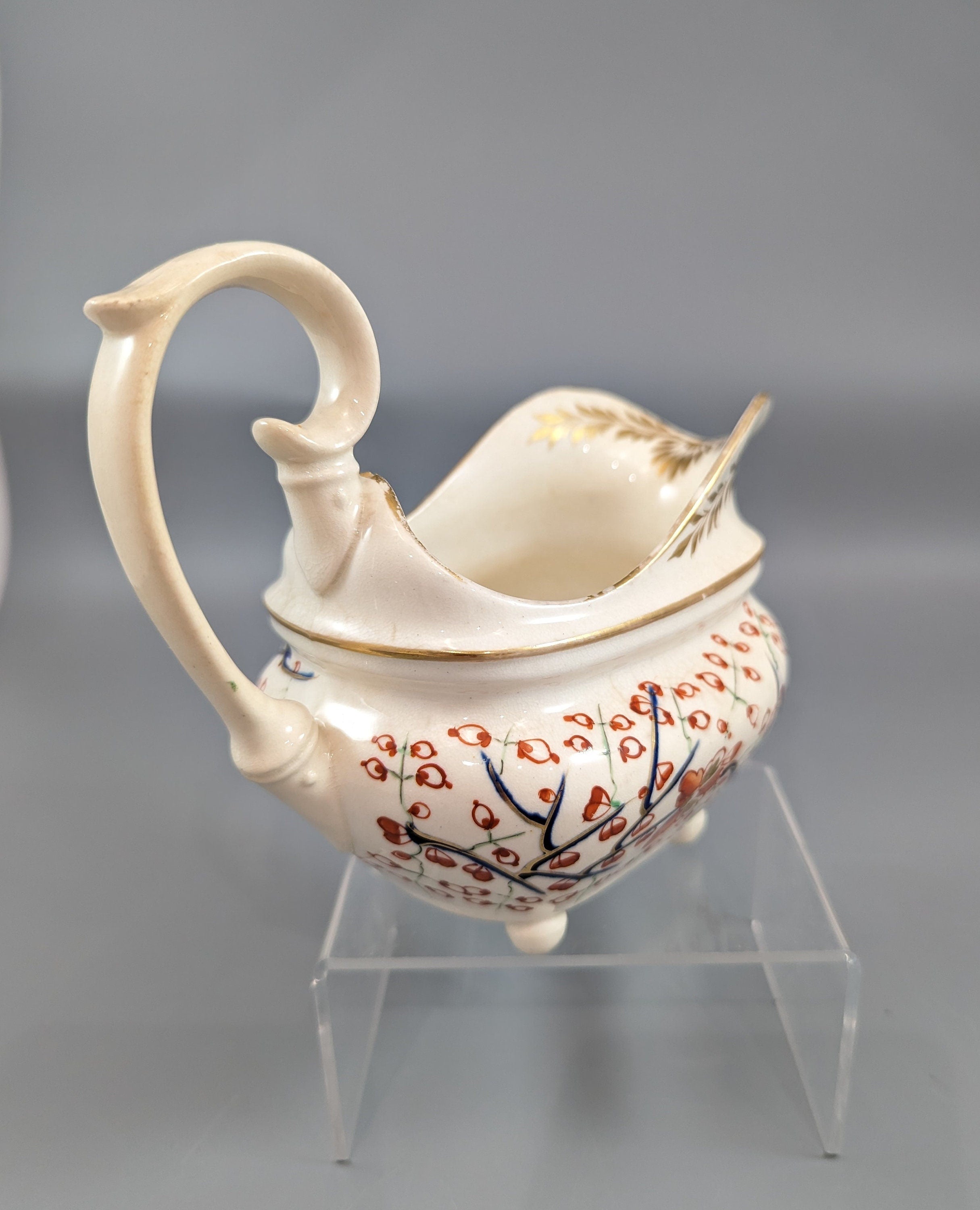 Antique Derby Kakiemon style gravy (cream) jug with Two Quails pattern, ca. 1820