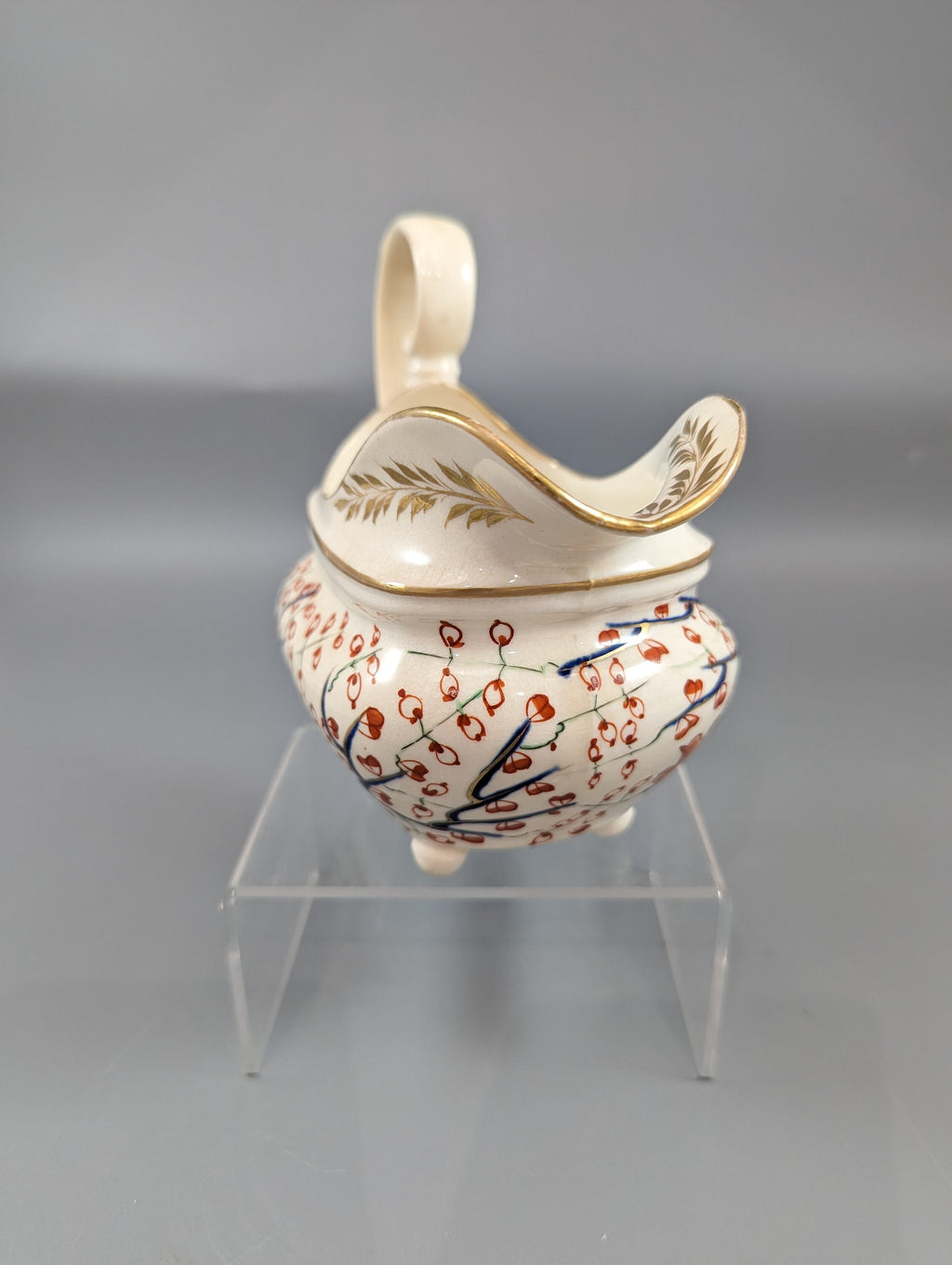 Antique Derby Kakiemon style gravy (cream) jug with Two Quails pattern, ca. 1820