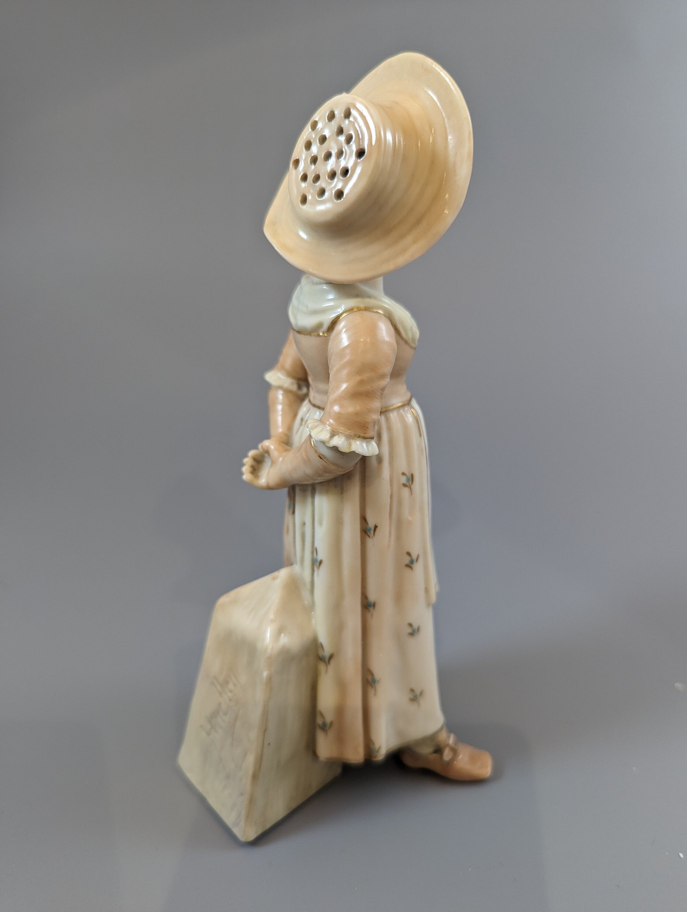 Rare Royal Worcester Kate Greenaway Porcelain Sugar Caster Figurine by James Hadley