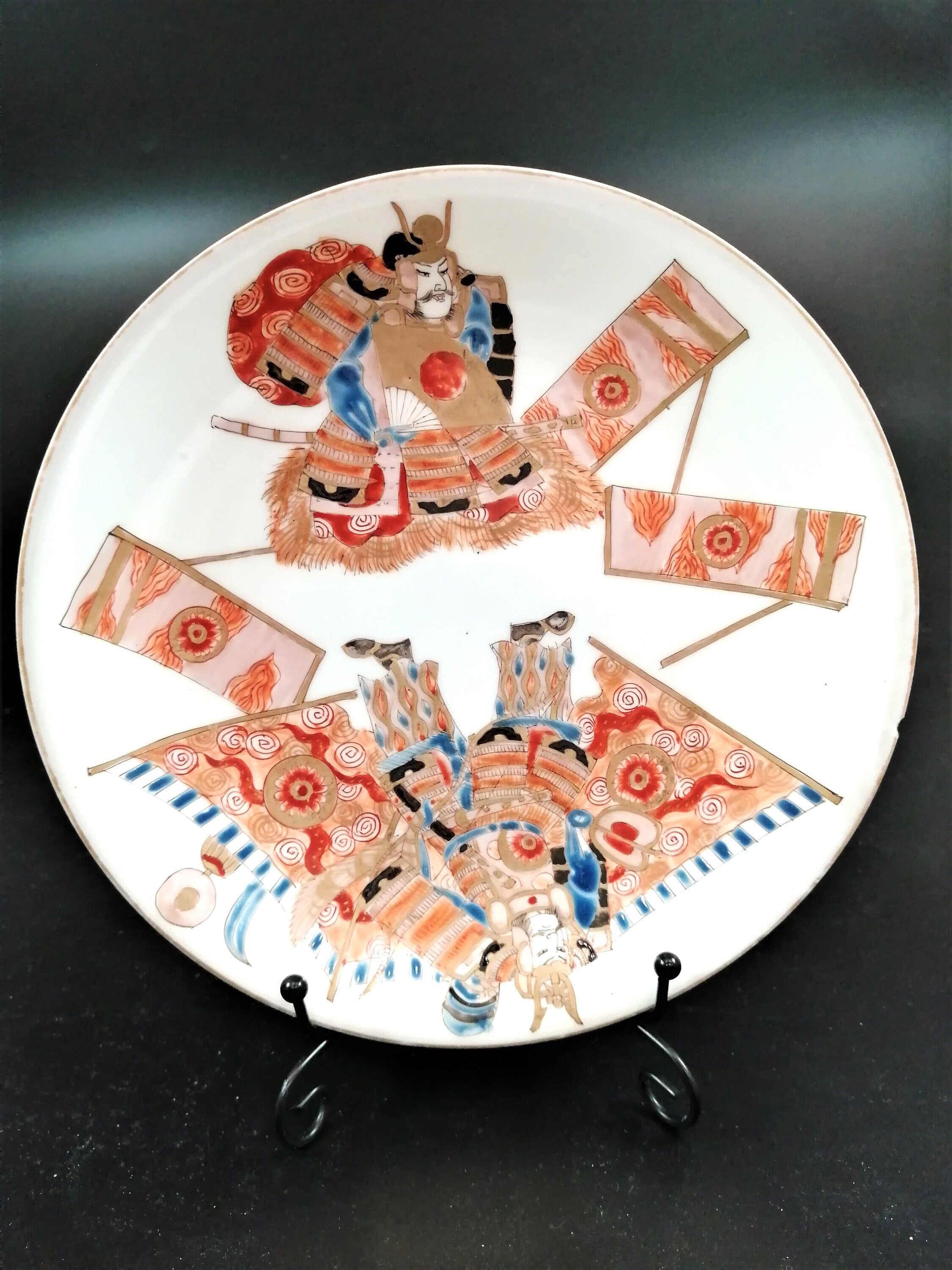 Meiji Arita Porcelain Plate: Hand-Painted Samurai, Japanese Export Ware (15.5 cm)