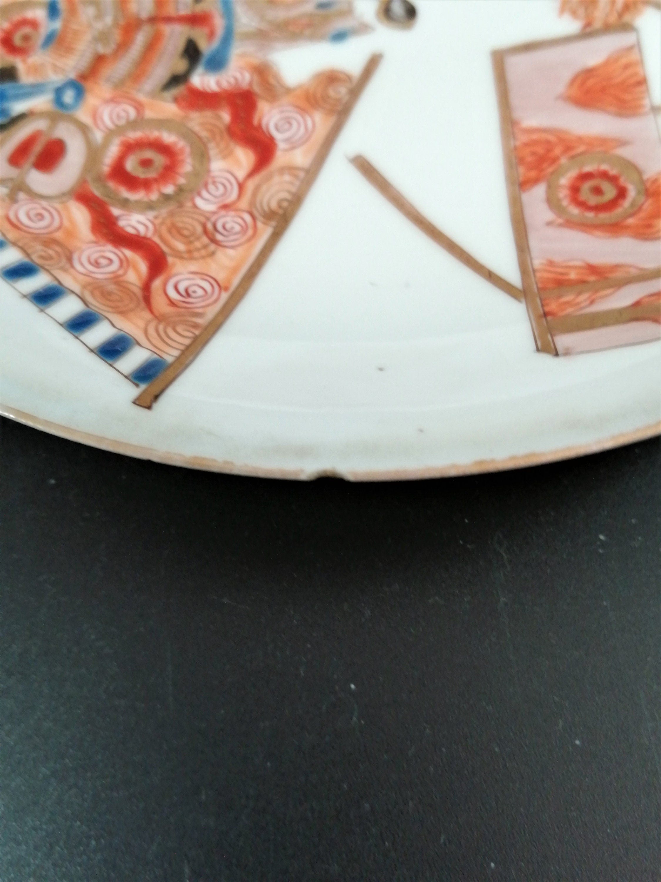 Meiji Arita Porcelain Plate: Hand-Painted Samurai, Japanese Export Ware (15.5 cm)