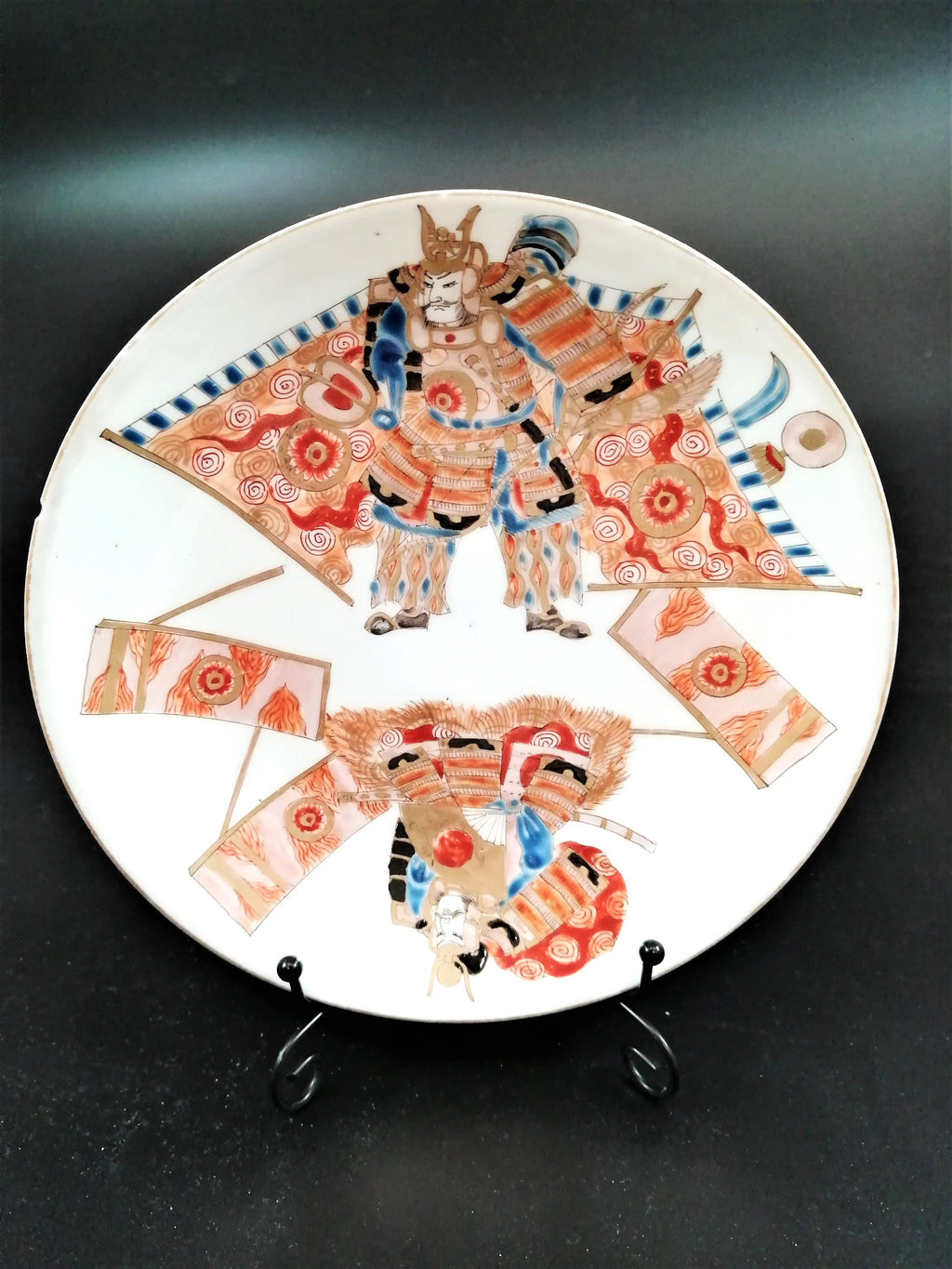 Meiji Arita Porcelain Plate: Hand-Painted Samurai, Japanese Export Ware (15.5 cm)