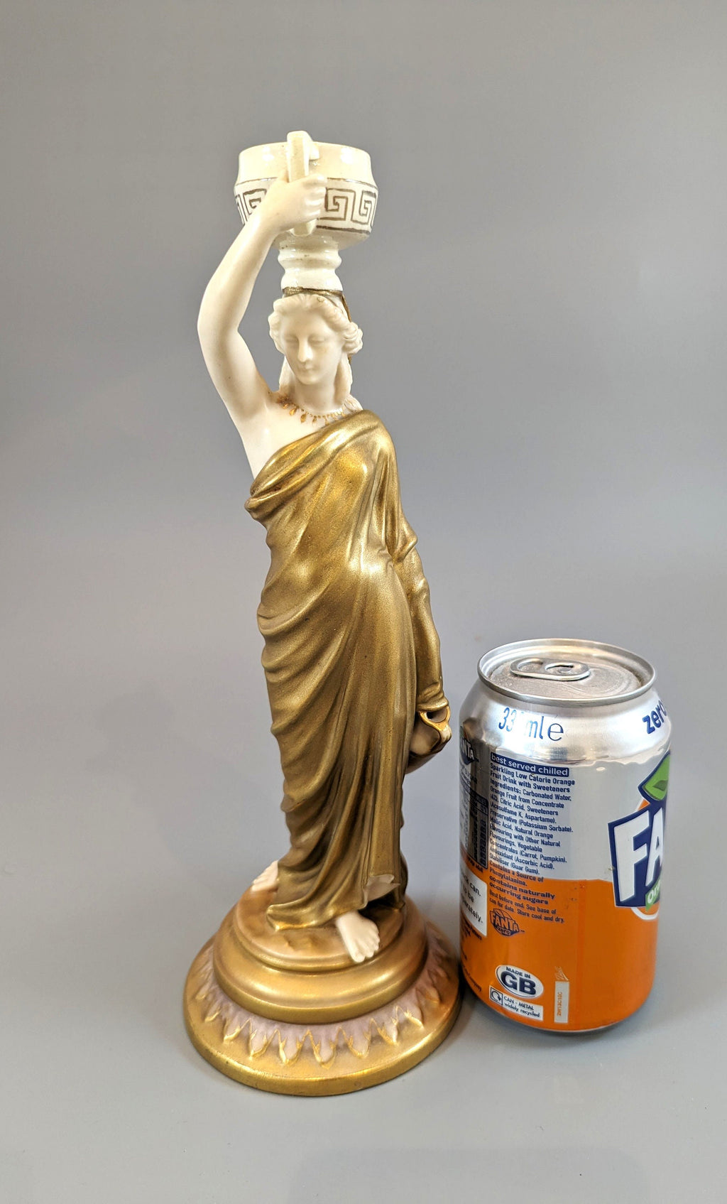 Royal Worcester "Greek Water Bearer" Figurine: Cricklite Fairy Lamp Base, c. 1891