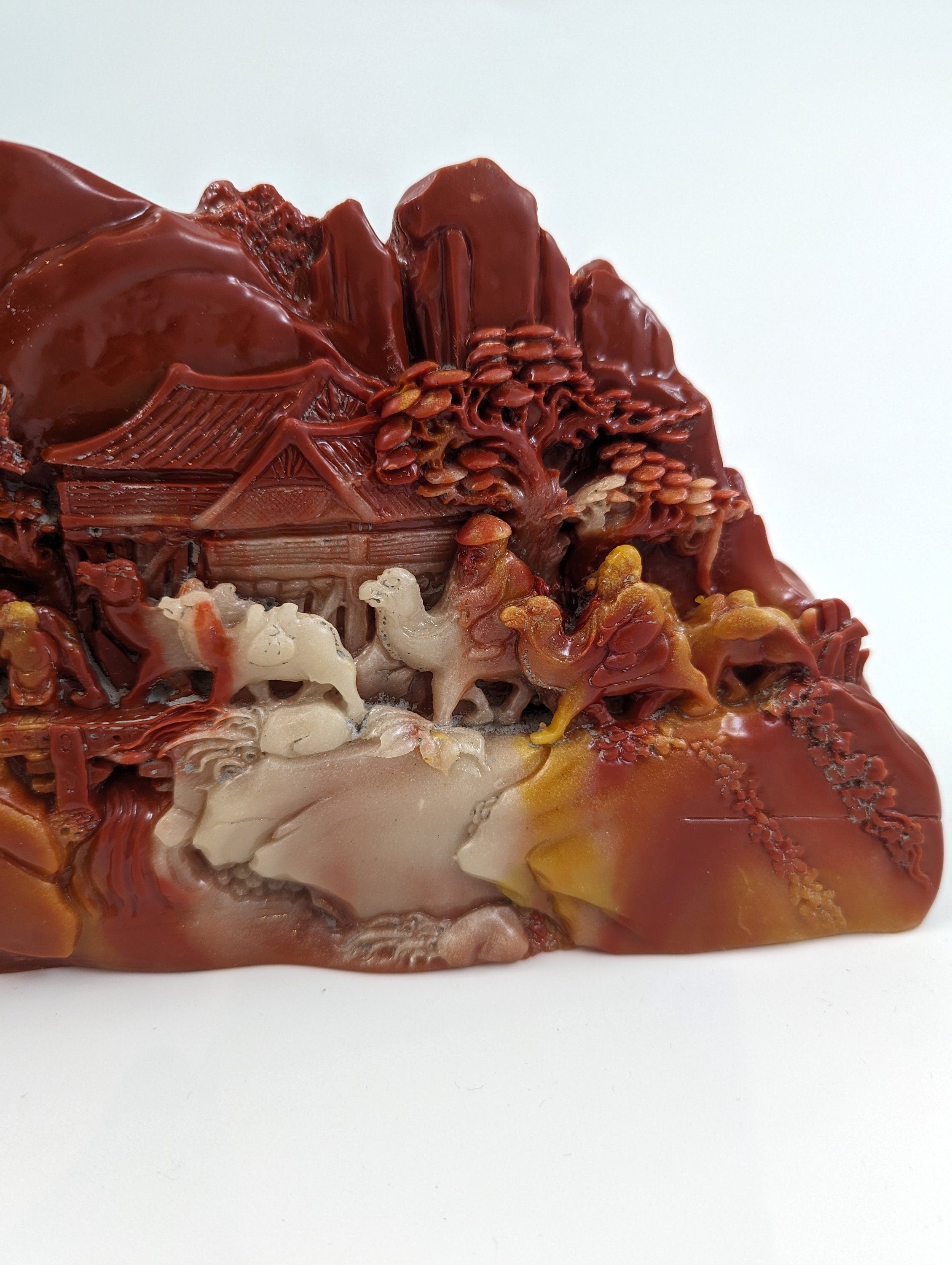 Chinese carving made from rare chicken-blood stone