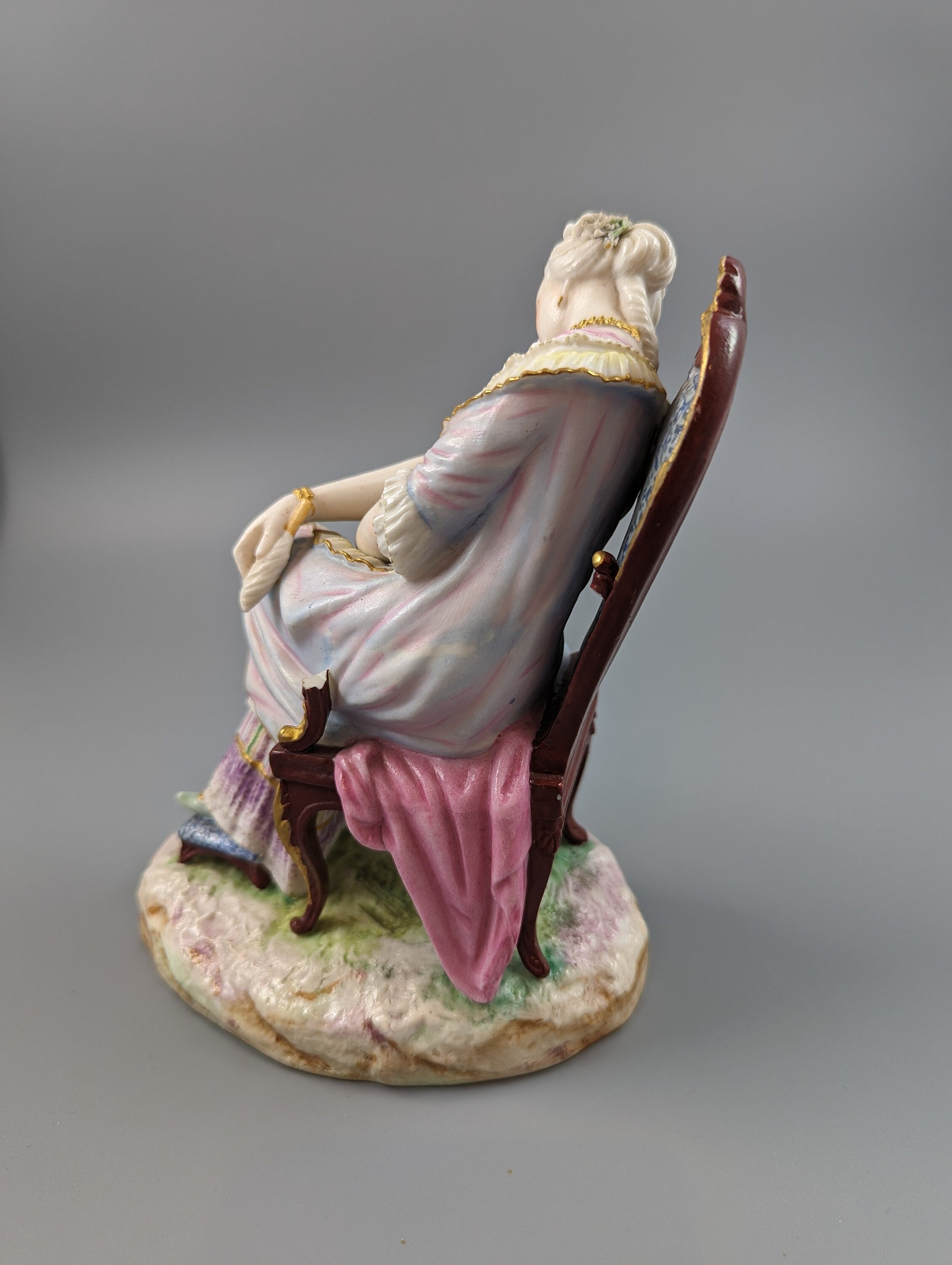 A 19th century Vion et Baury Paris biscuit porcelain figurine of a lady sleeping