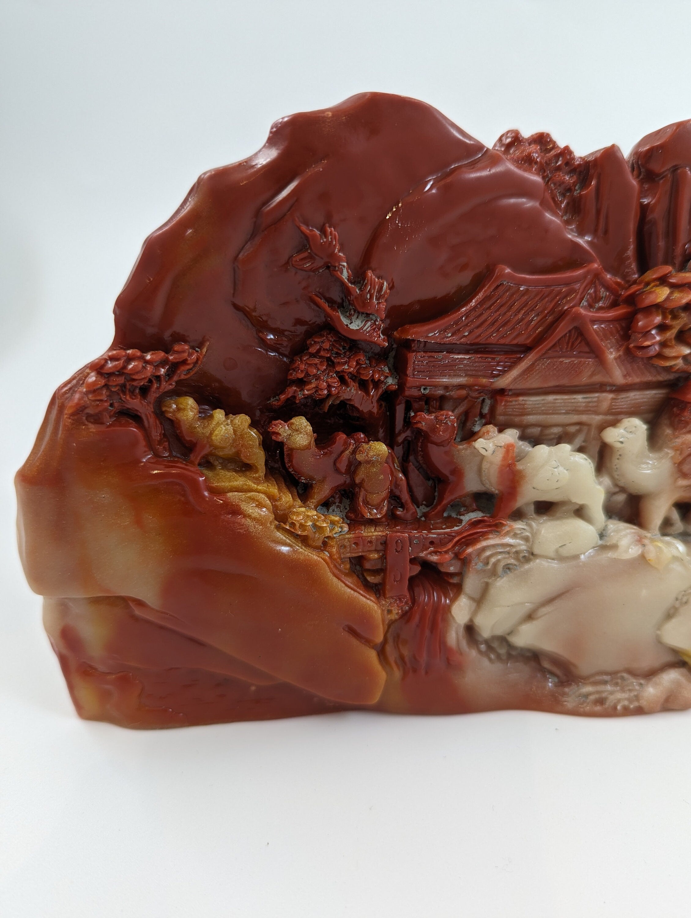 Chinese carving made from rare chicken-blood stone