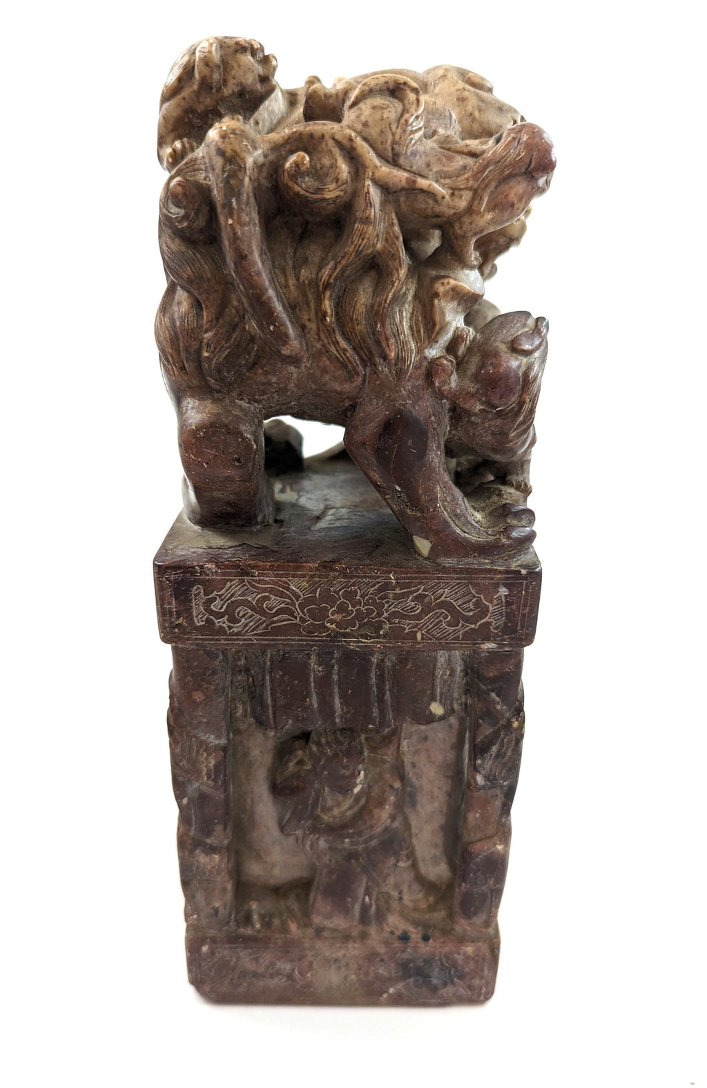 Antique pair of Chinese carved stone seals "Foo Dog" 19th century