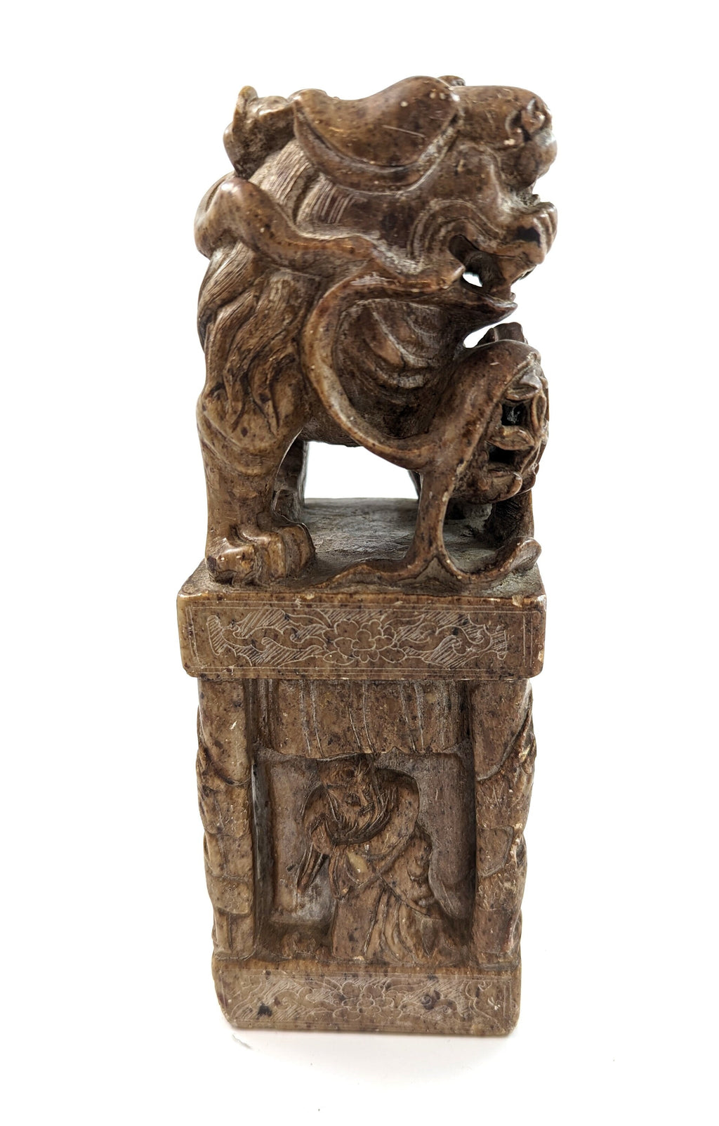 Antique pair of Chinese carved stone seals "Foo Dog" 19th century