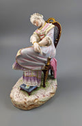 A 19th century Vion et Baury Paris biscuit porcelain figurine of a lady sleeping