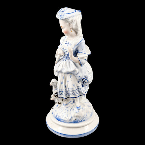 19th century German glazed porcelain figurine of a shepherdess by Conta & Boehme