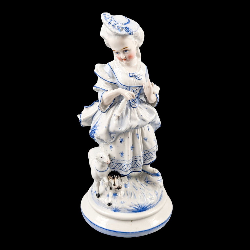 19th century German glazed porcelain figurine of a shepherdess by Conta & Boehme
