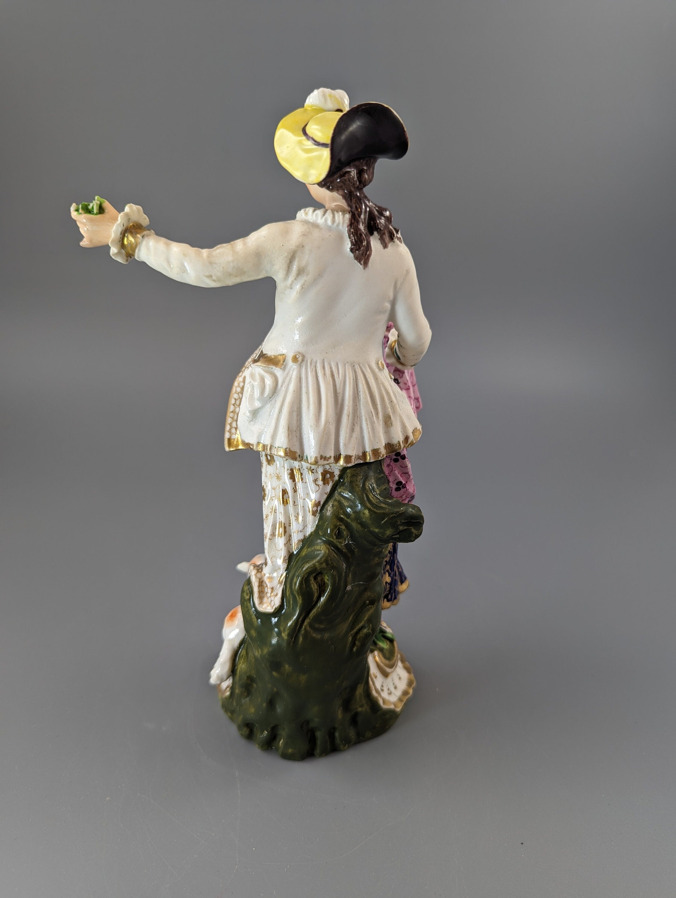 Antique Georgian Derby porcelain figurine of a shepherdess c.1830, the Bloor period