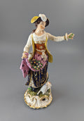 Antique Georgian Derby porcelain figurine of a shepherdess c.1830, the Bloor period
