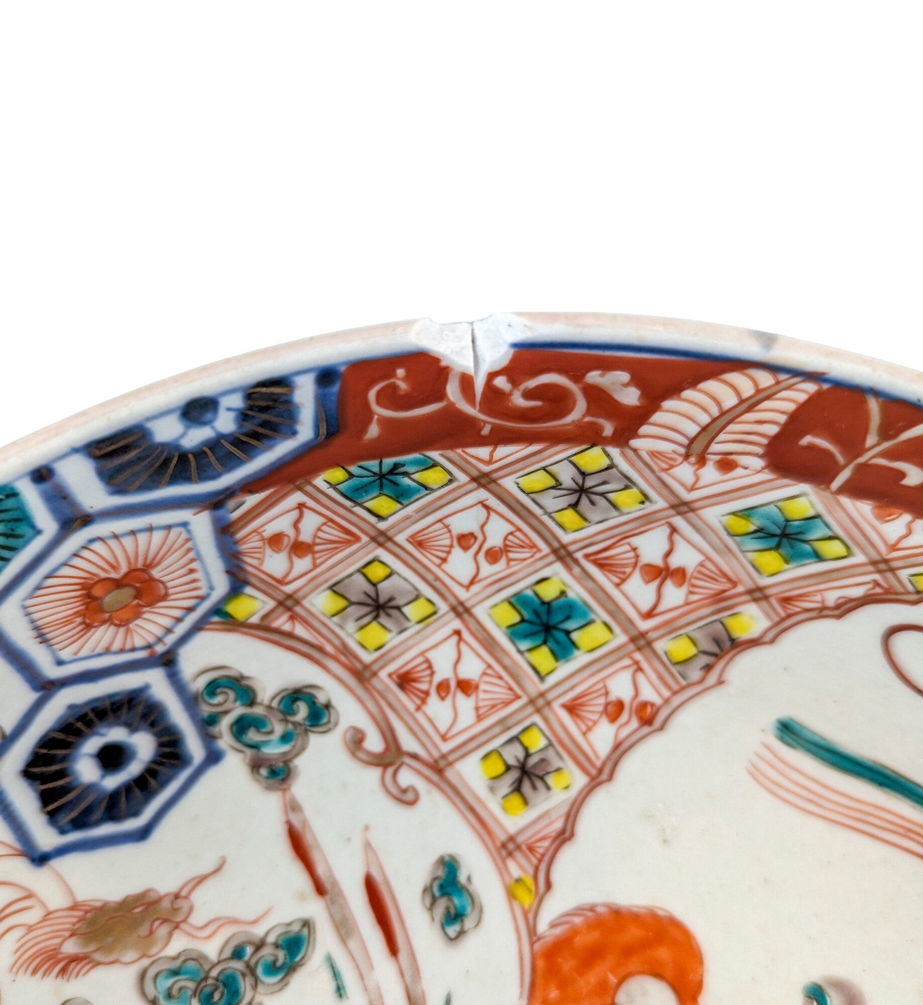Antique Japanese Imari bowl with rare pattern.