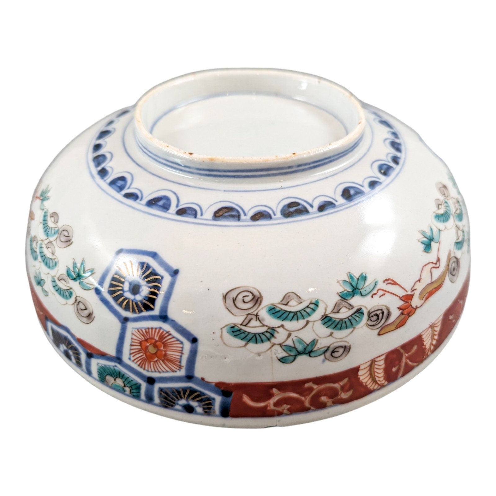 Antique Japanese Imari bowl with rare pattern.