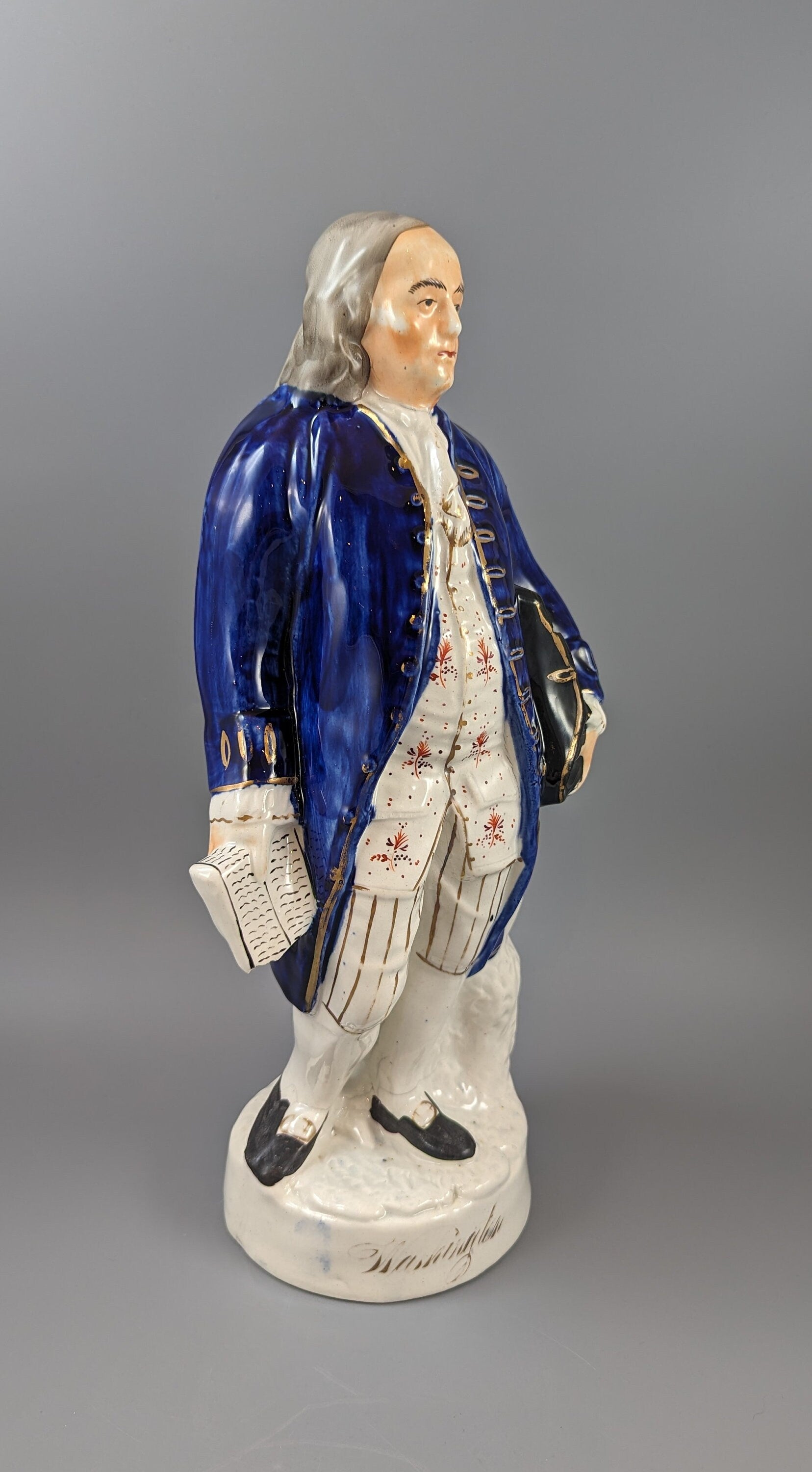 Rare Staffordshire Figure of Benjamin Franklin named Washington,circa1860.