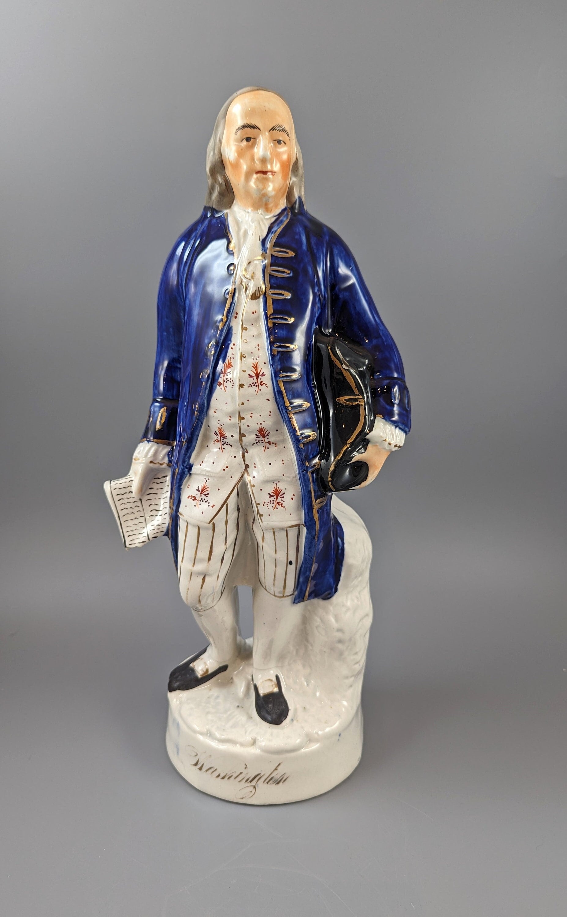 Rare Staffordshire Figure of Benjamin Franklin named Washington,circa1860.