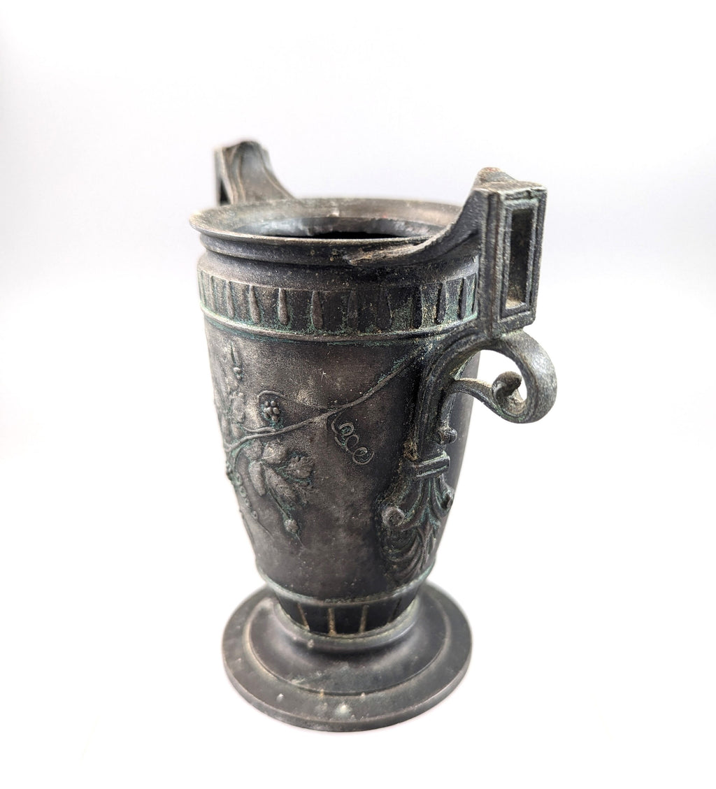 A classical Greek-style pewter amphora Jules Brateau, circa 1900.