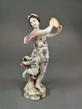Woman with a tambourine by Meissen, middle 19th century.