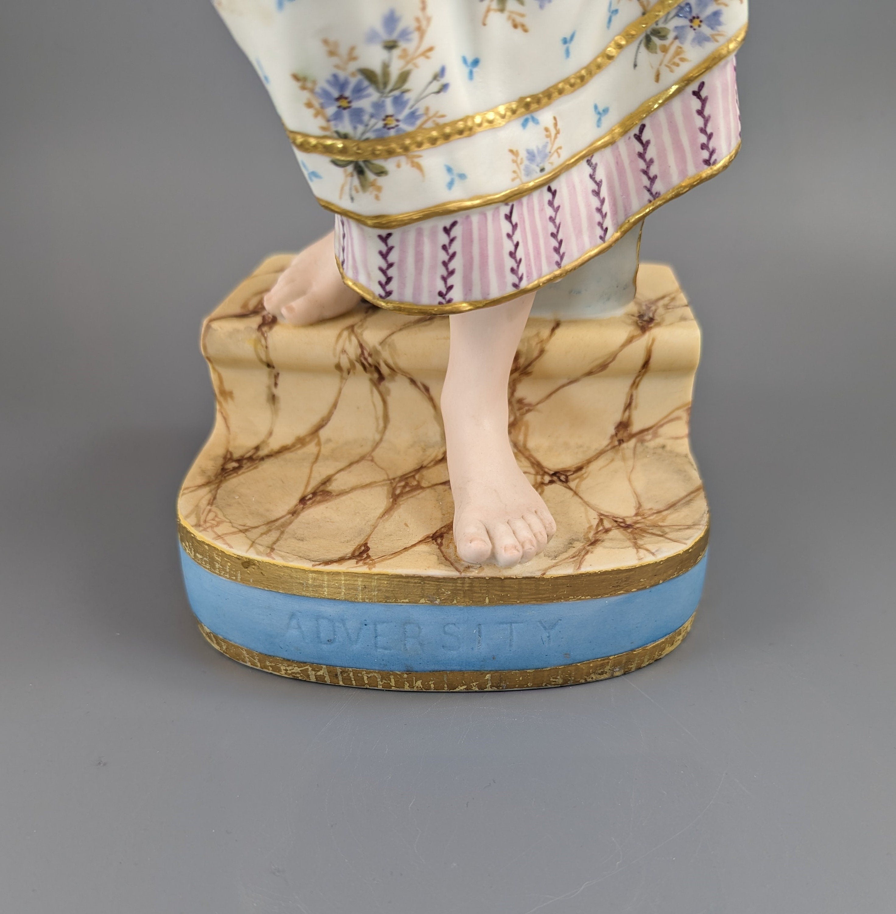 A Copeland coloured parian figure 'ADVERSITY'  ,C.1870,very rare.