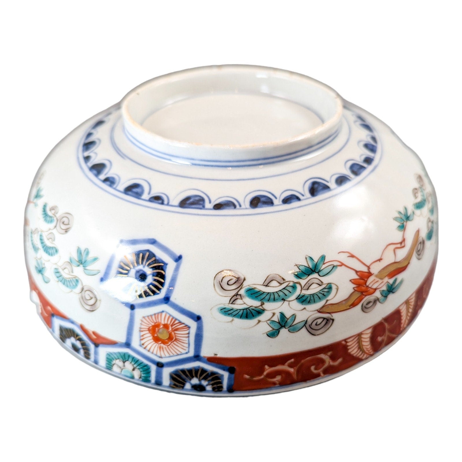 Antique Japanese Imari bowl with rare pattern.