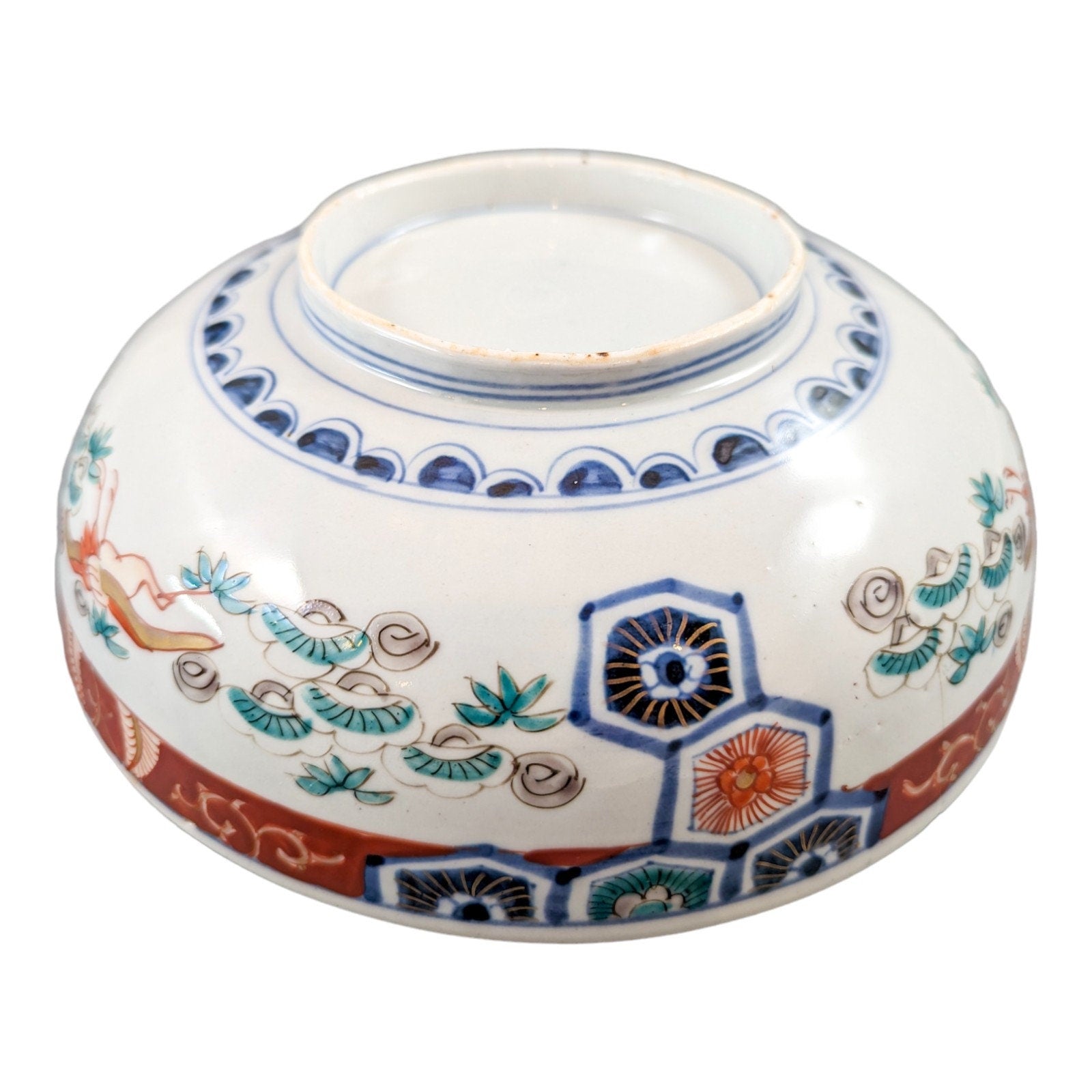 Antique Japanese Imari bowl with rare pattern.