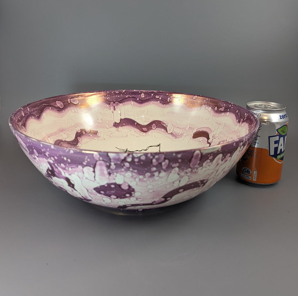 Sunderland Pink Lustre Large Bowl with transfer ‘Ship Caroline’, c. 1899.