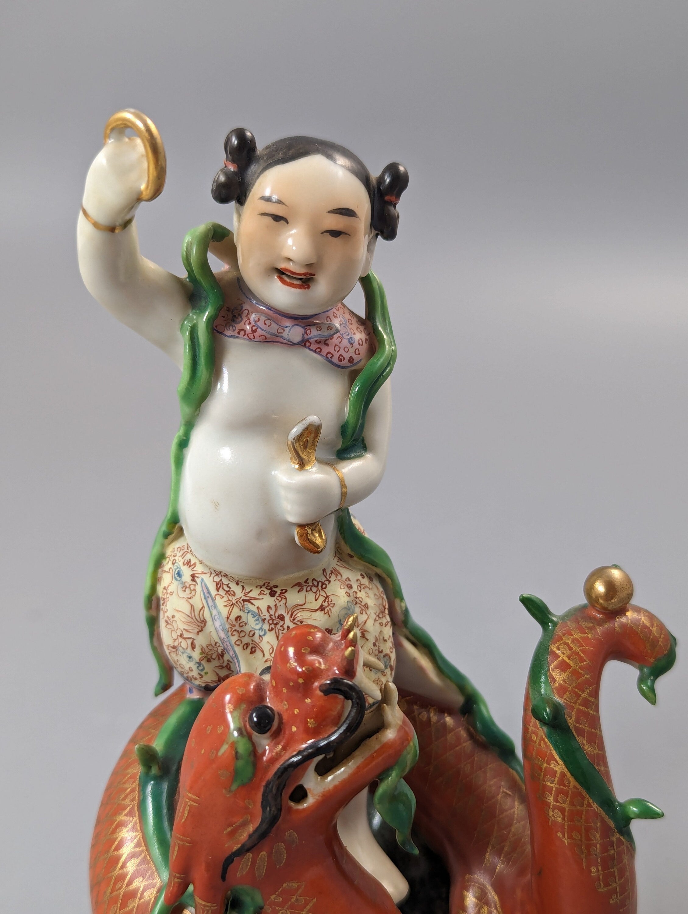 Chinese famille-rose figure of Nezha, c.19 th
