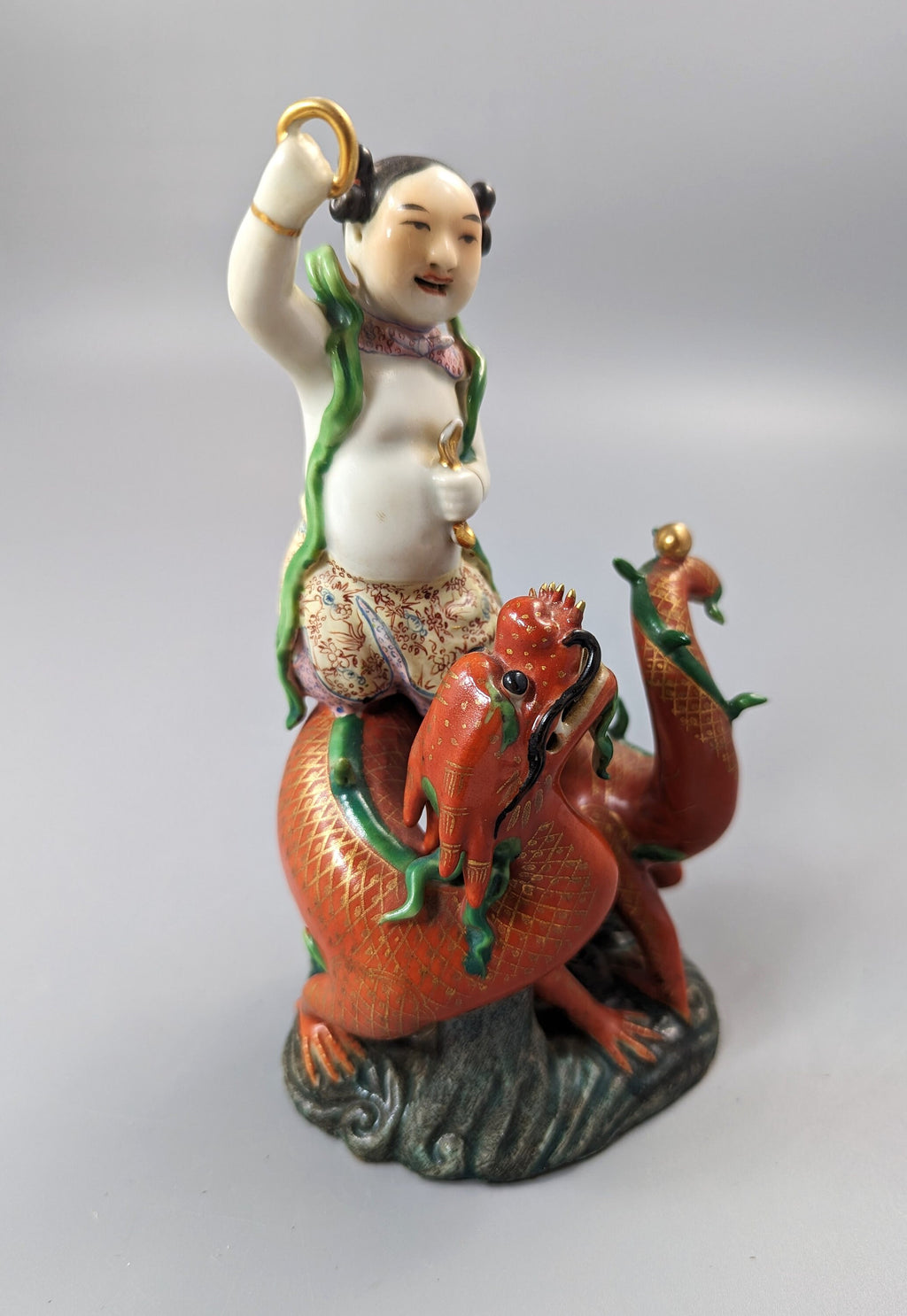 Chinese famille-rose figure of Nezha, c.19 th