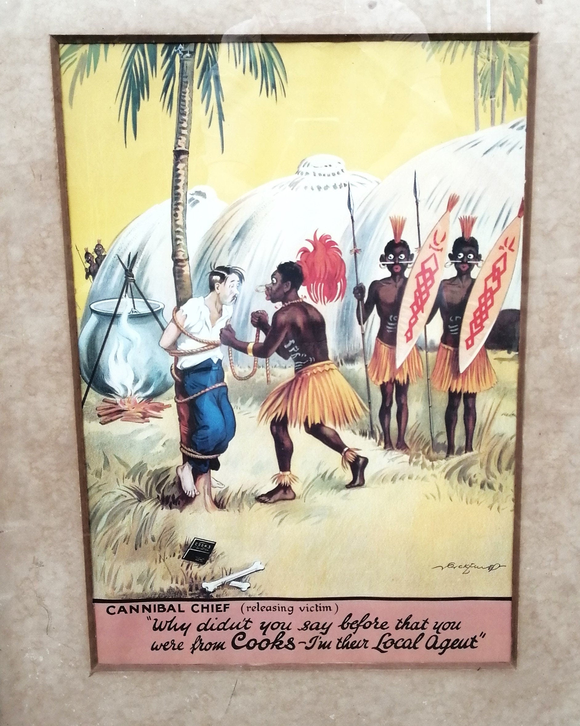 Cook Travel Agency Poster, Cannibals with Tourist,1930