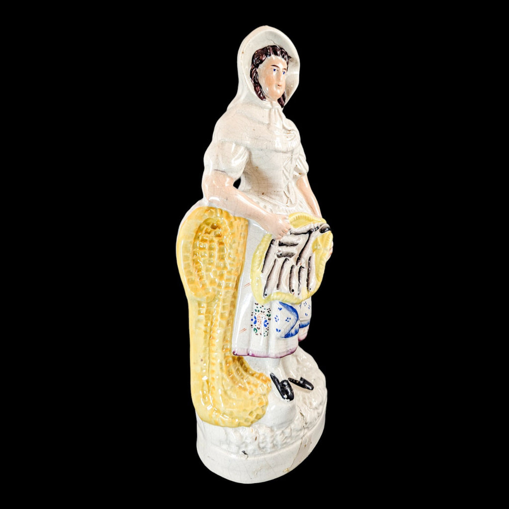 Antique    Staffordshire figurine  of Fishmonger, c.1860