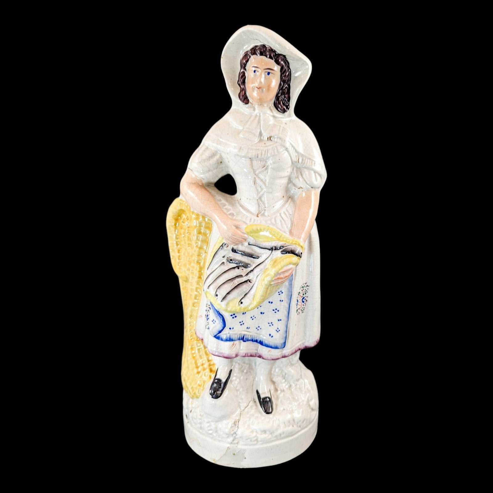 Antique    Staffordshire figurine  of Fishmonger, c.1860
