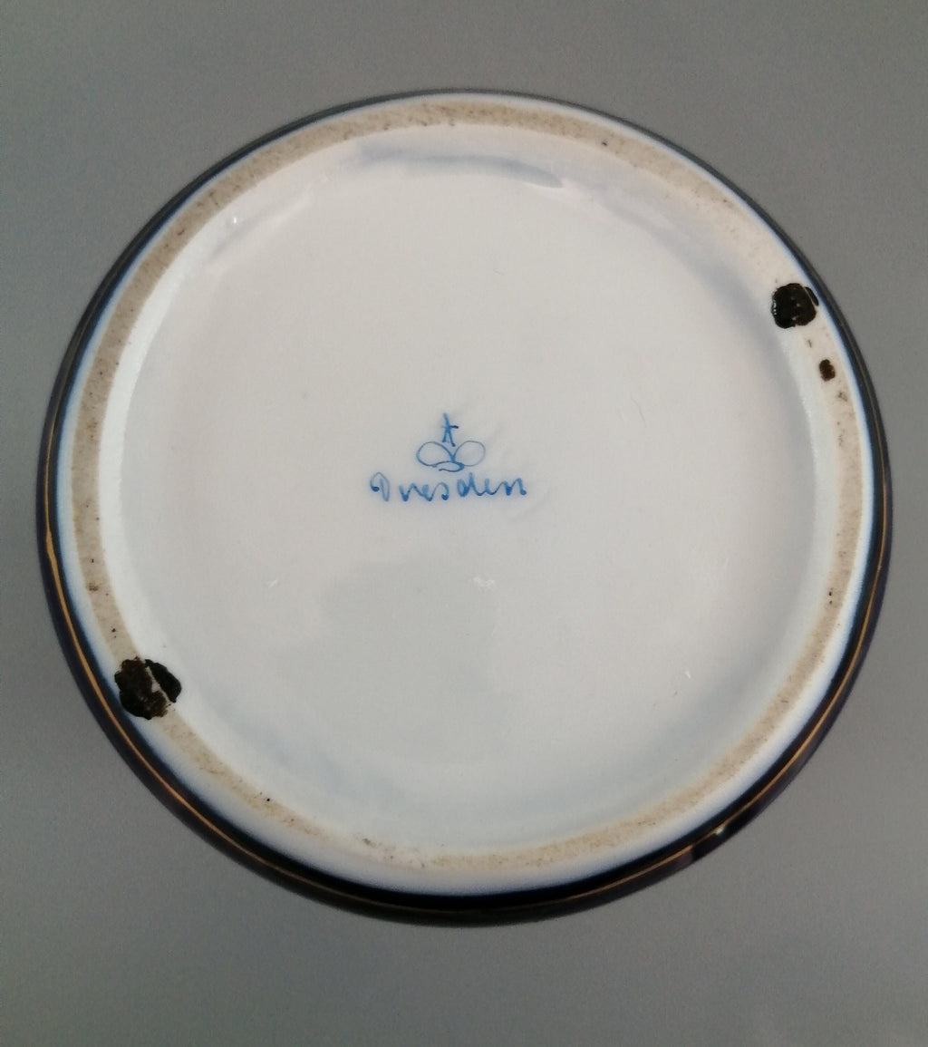 Donath & Co, Dresden, 2 cobalt vases, late 19th century