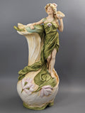 Large Royal Dux Figure Water Nymph with Shell, c.1912