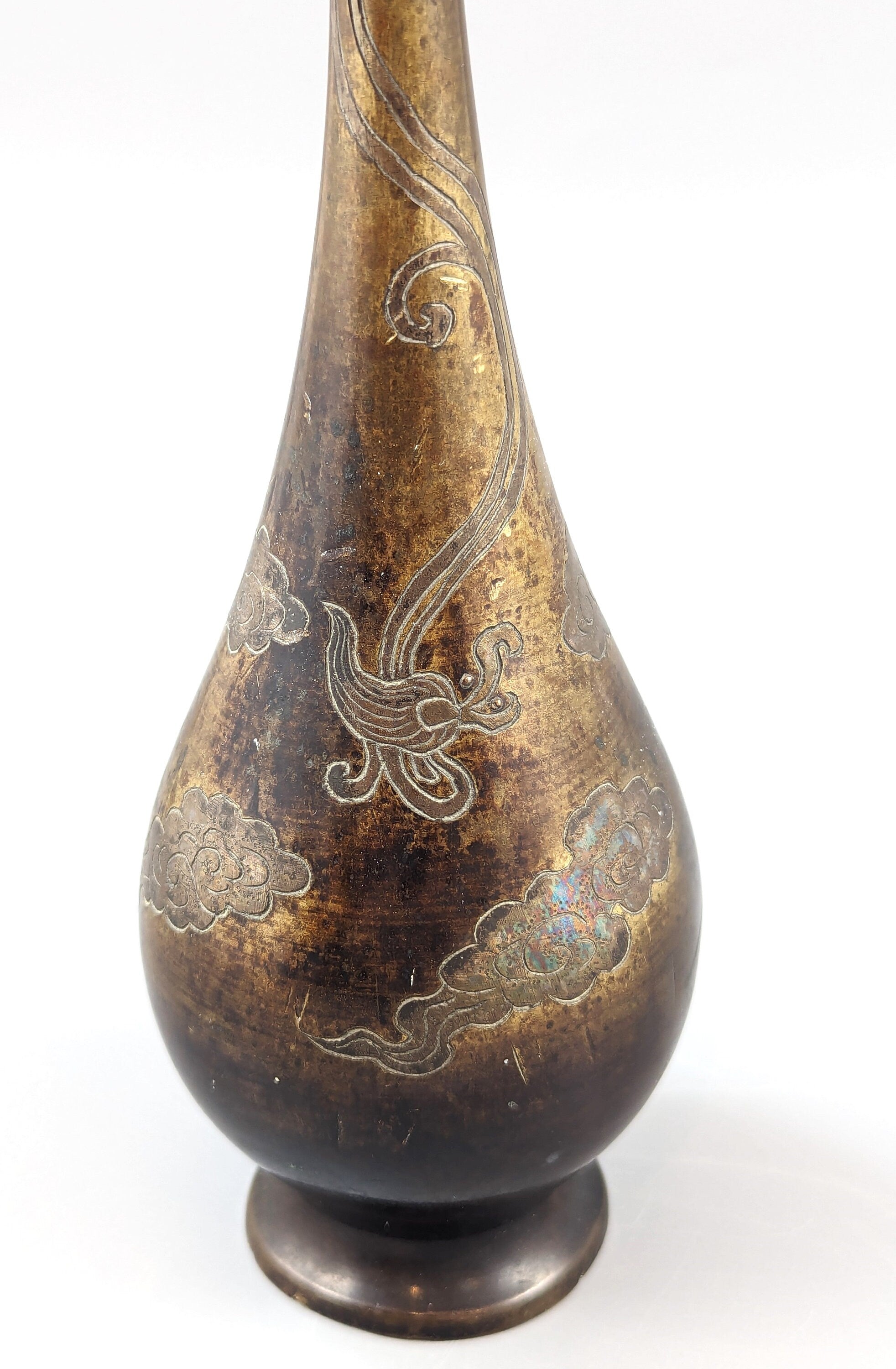 Antique Japanese bronze vase 19th century, late Mieji period