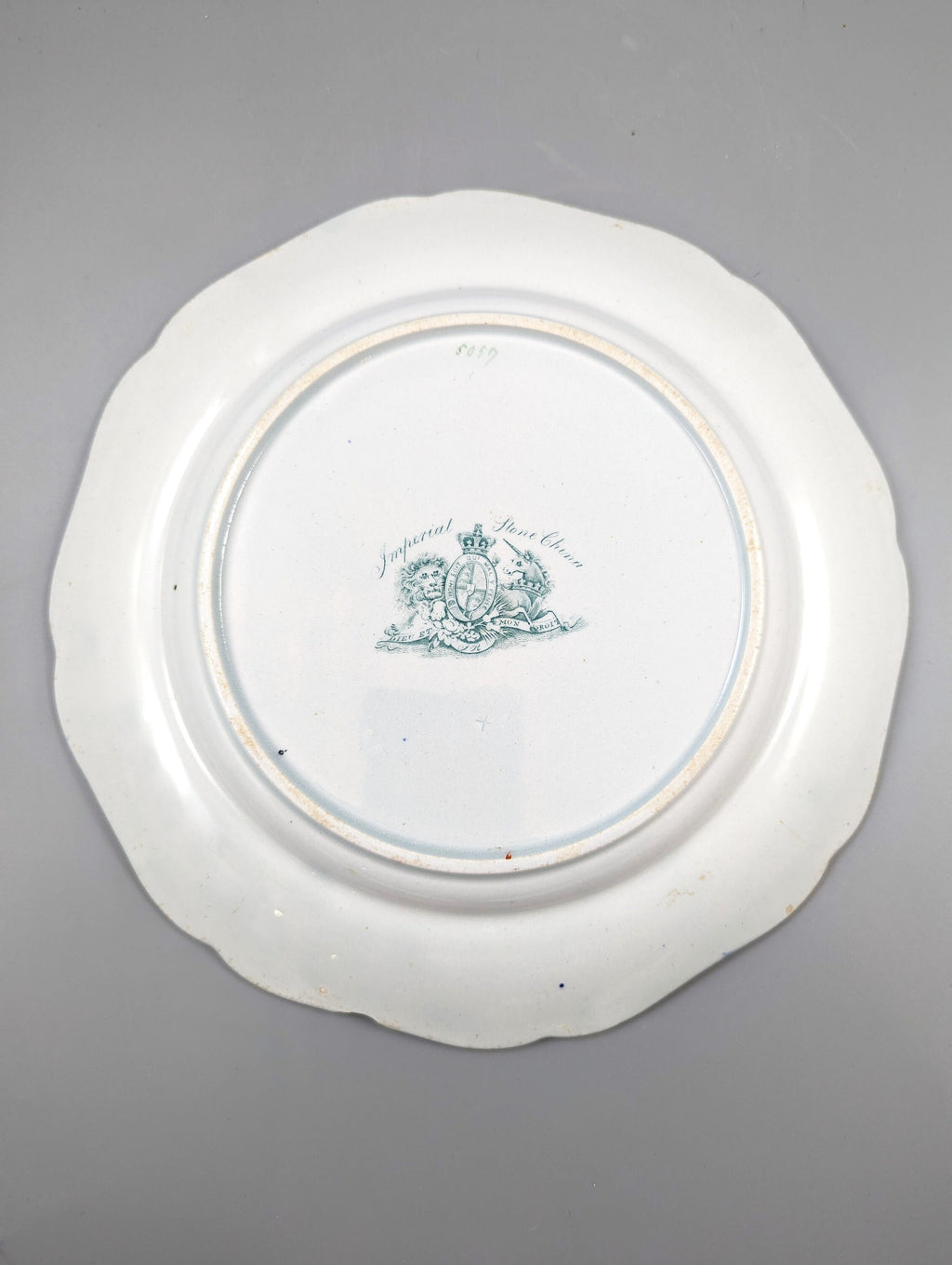 John Ridgway Ironstone Plate Hand Painted  Pattern 5057  Royal Arms Mark,c.1830