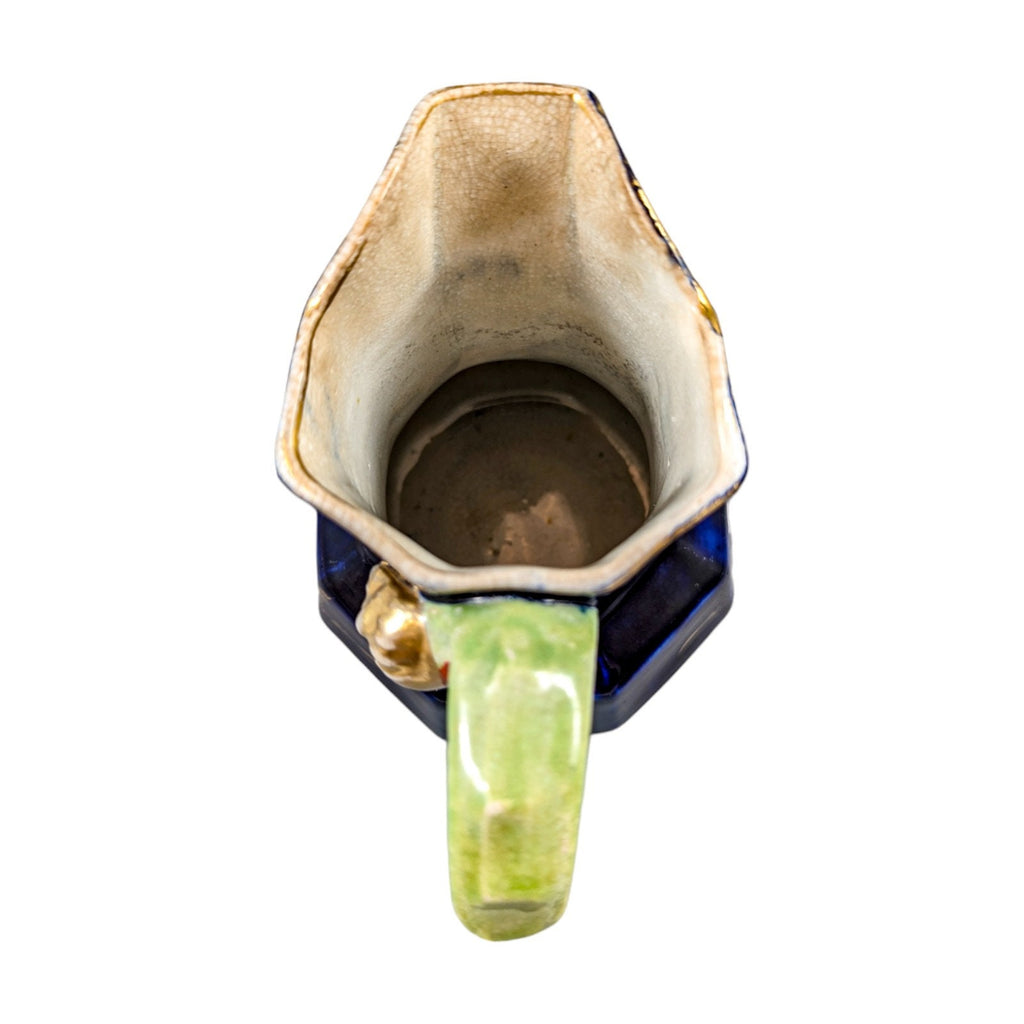 Rare Early 19th Century Ironstone Jug or Pitcher,  Hand Enamelled