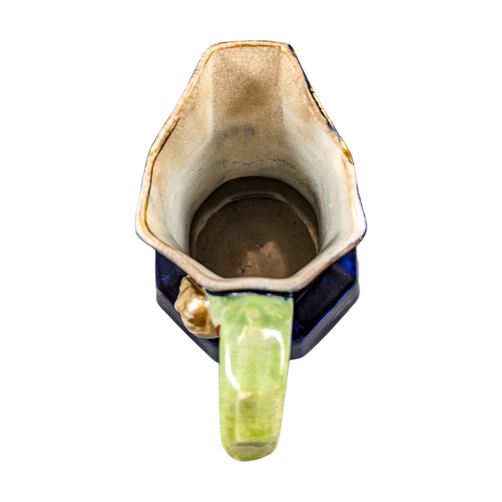 Rare Early 19th Century Ironstone Jug or Pitcher,  Hand Enamelled