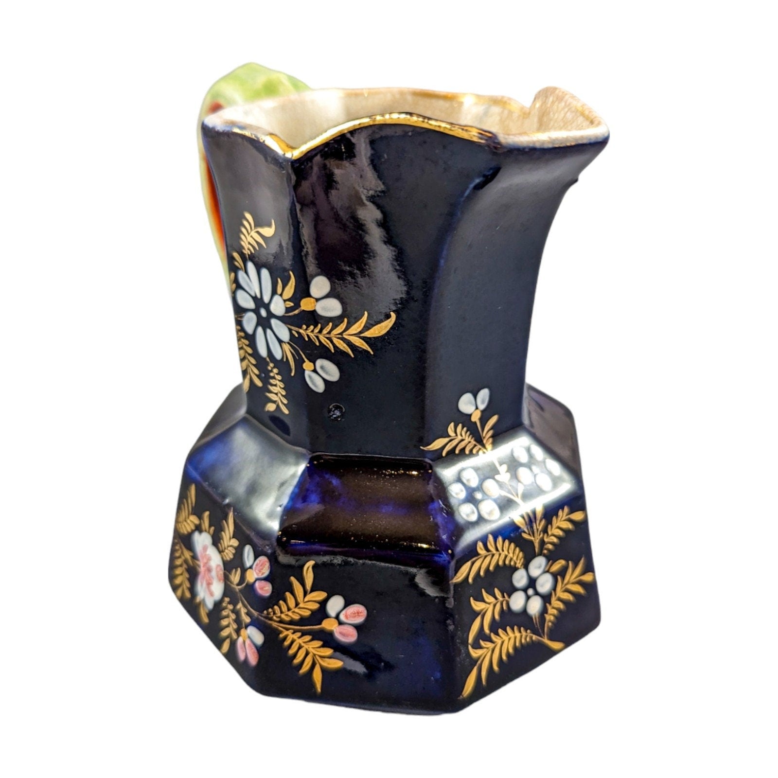 Rare Early 19th Century Ironstone Jug or Pitcher,  Hand Enamelled