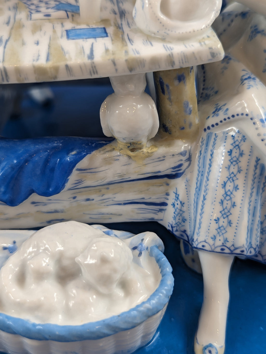 Late 19th century Vion et Baury "Fortune-teller" porcelain group.