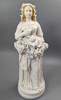 Lady With A Basket Of Grapes, parian ware porcelain, mid-19th century