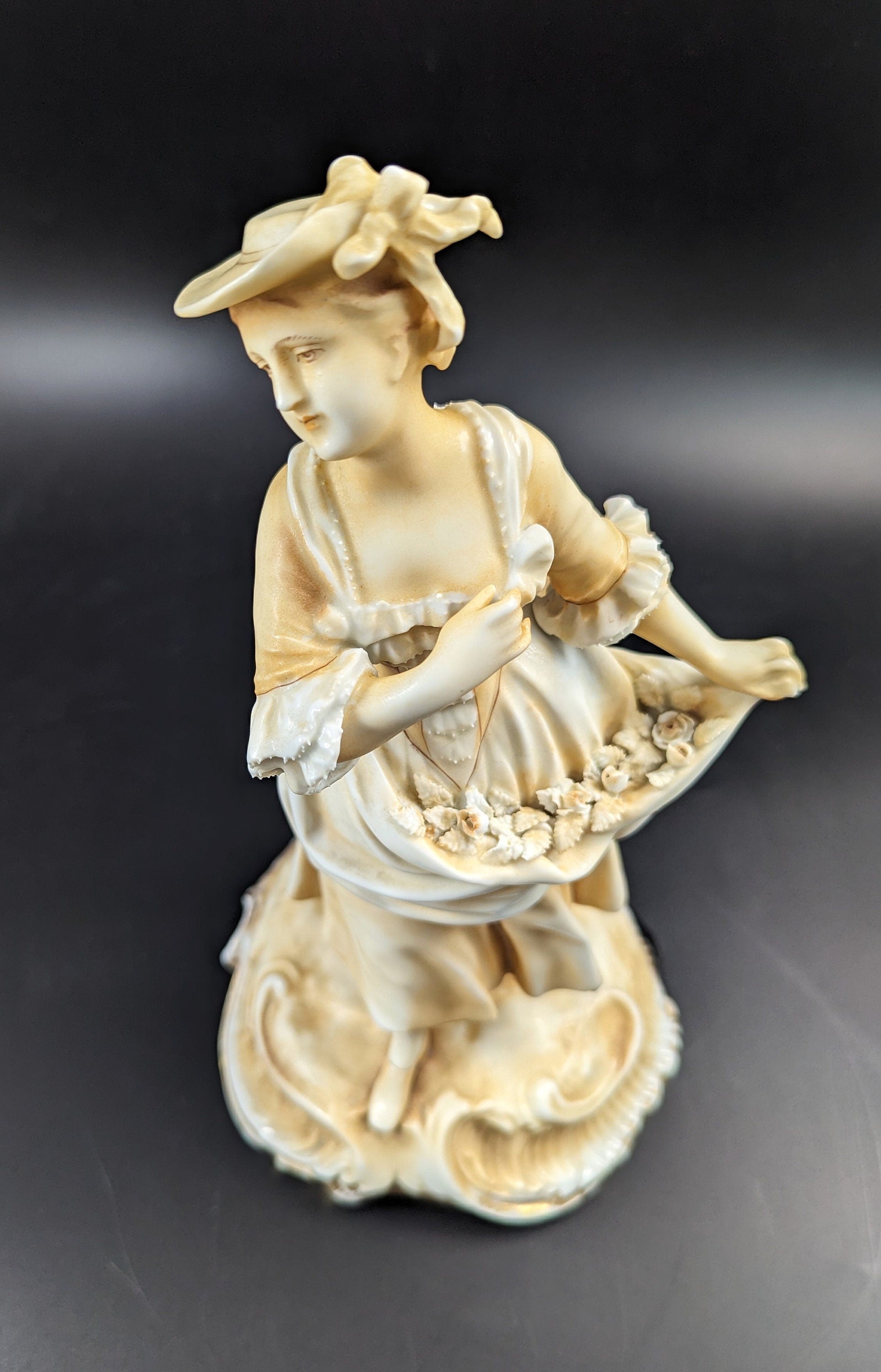 Parian (Biscuit Porcelain)  Woman Figurine by Sitzendorf, c.1887-1900.