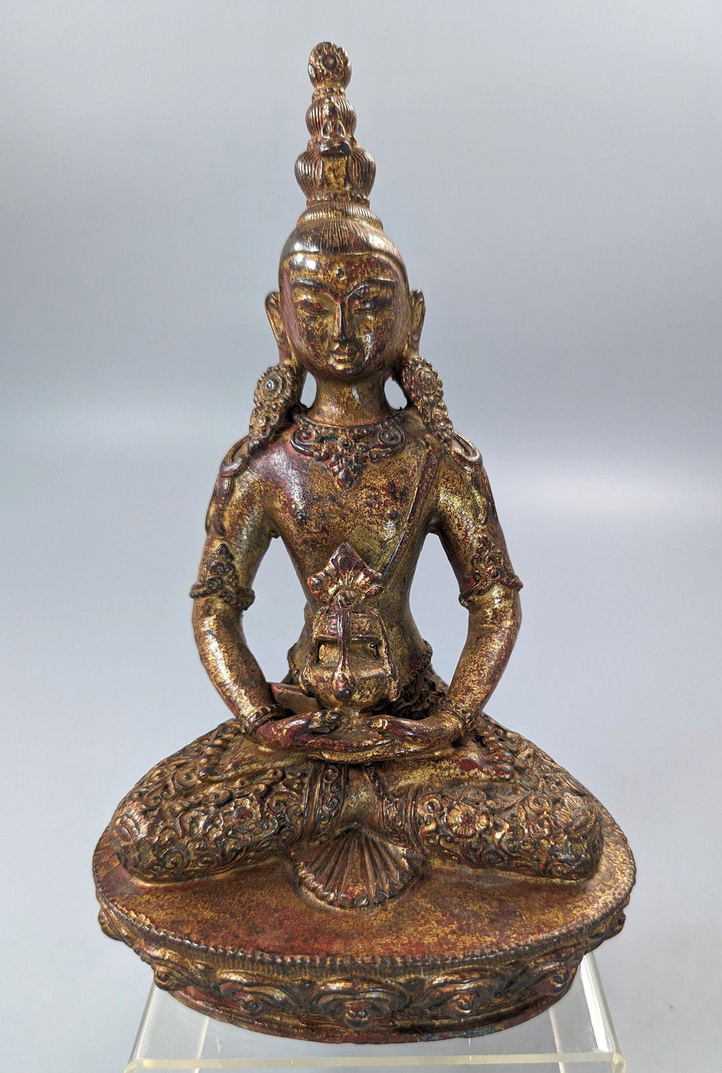 A   Gilt Bronze, Lacquered  figure of Amitayus,Tibet, 18 th.Century